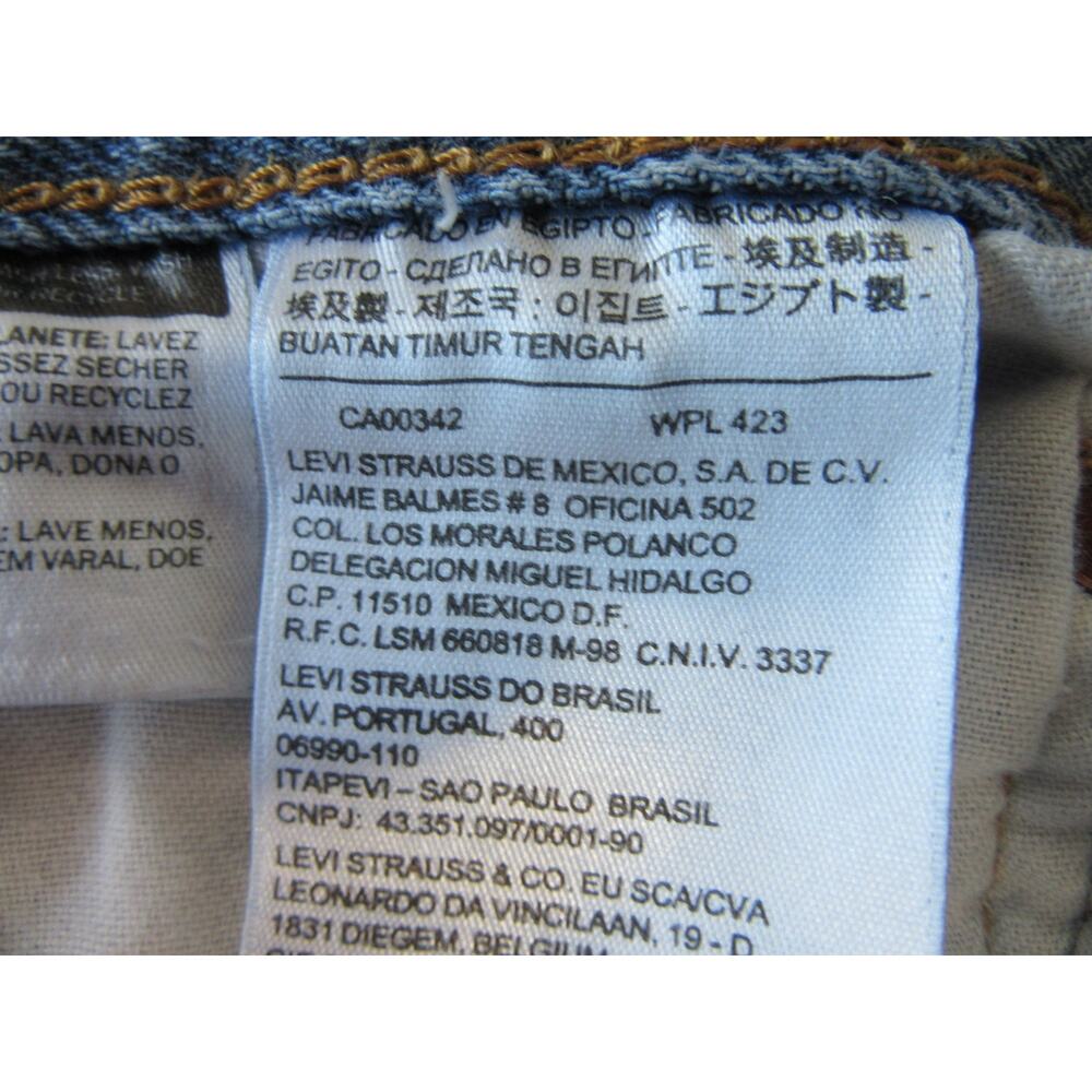 LEVI'S Blue Denim 36x34 Men's Straight Leg Button Closure Jeans - Picture 9 of 9